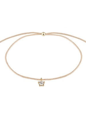 XENOX Armband - XS91448G 925 Silber vergoldet, Textil beige