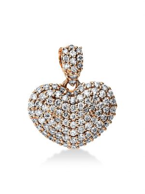 750 Rotgold Gold Anhänger Herz mit 95 Brillant Diamanten - 0,33 ct 1001 Diamonds Roségold
