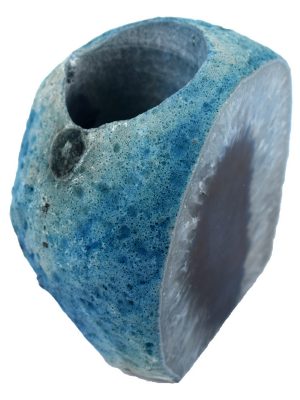 Blauer Achat-Teelichthalter (Lapis Vitalis)