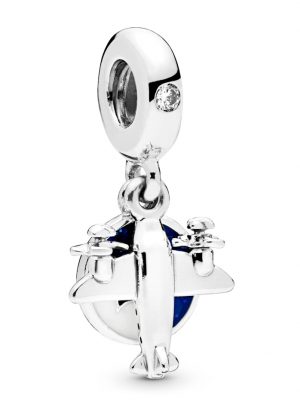 Charm-Anhänger - Propellerflugzeug - Pandora Silber