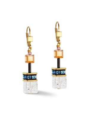 Coeur de Lion Ohrringe - GeoCUBE - 450520.1516.0 Edelstahl vergoldet, Swarovski Kristall gold