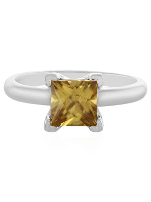 Gelber Zirkon-Silberring