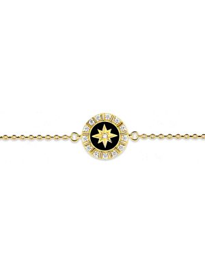 Maja Emulto Armband - Starshine black - EL00113.BR.YG.B 925 Silber vergoldet gold