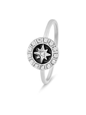 Maja Emulto Ring - Starshine black - EL00111.RG.B.RH 925 Silber silber