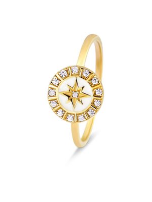 Maja Emulto Ring - Starshine white - EL00111.RG.W.YG 925 Silber vergoldet gold