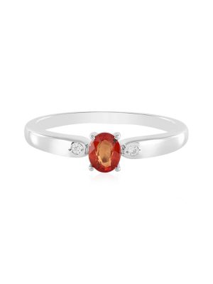 Padparadscha-Saphir-Silberring