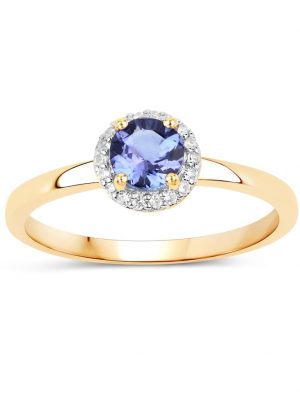 Ring 925/- Sterling Silber Tansanit violett Glänzend 0,53 ct. Vira Jewels Gelb