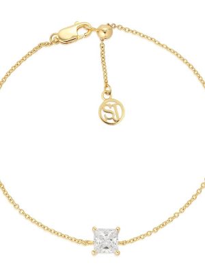 SIF Jakobs Armband - ELLERA QUADRATO - SJ-B42274-CZ-YG 925 Silber vergoldet, Zirkonia gold