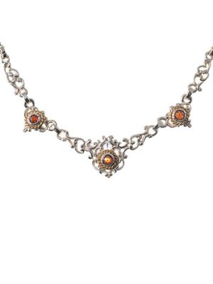 SIGO Collier 925 Silber Trachtenschmuck Granat