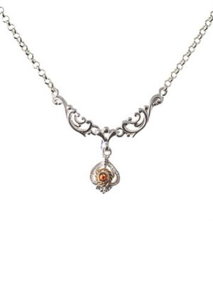 SIGO Collier 925 Silber Trachtenschmuck Granat