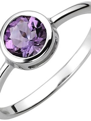SIGO Damen Ring 925 Sterling Silber 1 Amethyst lila violett Silberring
