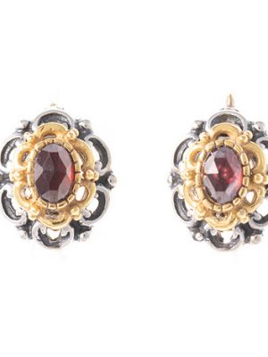 SIGO Ohrringe 925 Silber Trachtenschmuck Granat