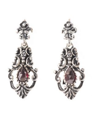 SIGO Ohrringe 925 Silber Trachtenschmuck Granat