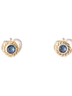 SIGO Ohrstecker 925 Silber Trachtenschmuck Zirkonia blau
