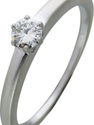 Ch.Abramowicz Goldring Brillantring Platin 950 1 Brillant 0,22 Carat W/SI Krappenfassung 19 (1-tlg)