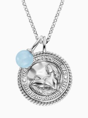 Engelsrufer Halskette - Wassermann - ERN-AQUARIUS-BA-ZI 925 Silber, Edelstein silber
