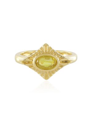 Gelber Madagaskar-Saphir-Silberring