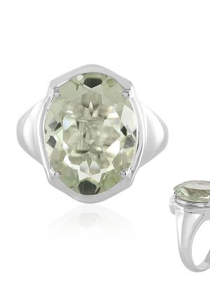 Grüner Amethyst-Silberring