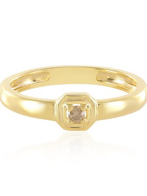 I3 Champagner-Brillant-Silberring