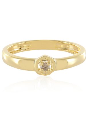 I3 Champagner-Brillant-Silberring