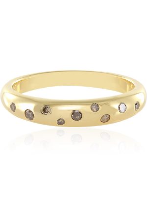 I3 Champagner-Diamant-Silberring
