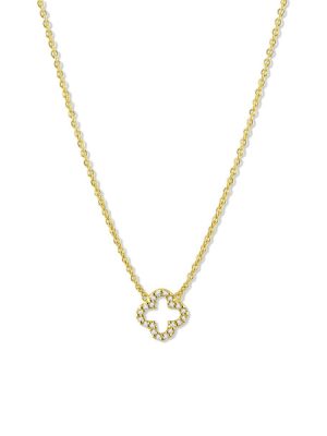 Maja Emulto Halskette - Sparkle Clover - EL0007.NE.YG 925 Silber vergoldet, Zirkonia gold