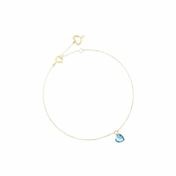 Maman et Sophie Armband - BLUE HEART - brcuntb 750 Gold, Edelstein blau