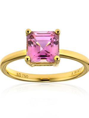 Pinkfarbener Diaspor-Goldring (AMAYANI)