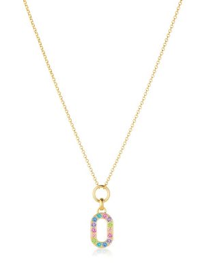 SIF Jakobs Halskette - CAPIZZI PICCOLO - SJ-N42230-XCZ-YG 925 Silber vergoldet, Zirkonia gold