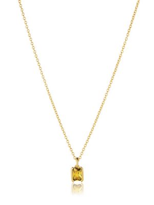 SIF Jakobs Halskette - ROCCANOVA PICCOLO - SJ-N42260-YELCZ-YG 925 Silber vergoldet, Zirkonia gelb