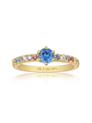 SIF Jakobs Ring - ELLERA UNO GRANDE - SJ-R42282-XCZ-YG 925 Silber vergoldet, Zirkonia gold