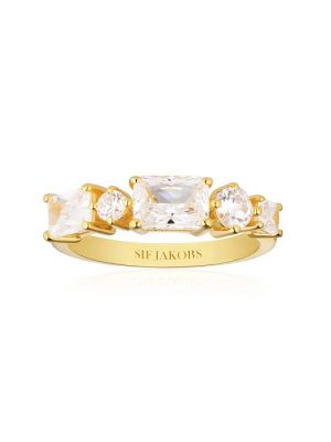SIF Jakobs Ring - IVREA - SJ-R12330-CZ-YG-54 925 Silber vergoldet, Zirkonia gold