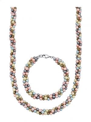 2tlg. Schmuck-Set aus Perle Multicolor