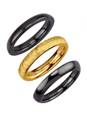 3tlg. Damenring-Set Jacques Lemans Multicolor