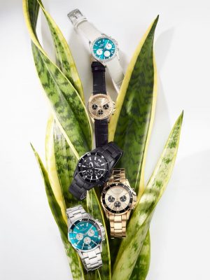 Damen-Chronograph mit Edelstahlgehäuse und Kristallen Jacques Lemans Multicolor