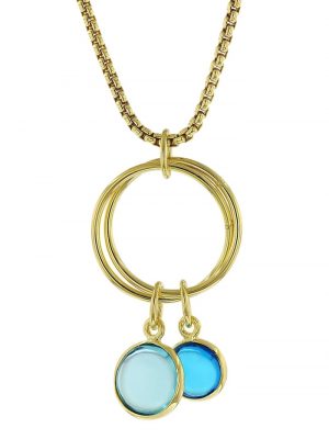 Damen-Halskette Silber vergoldet Collier mit Blauen Quarzen trendor Blau