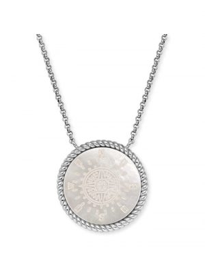 Damen-Halskette Windrose Ornament Engelsrufer Silber