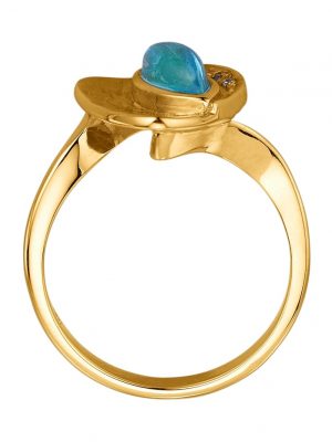 Damenring mit Apatit in Gelbgold 585 Diemer Gelbgold