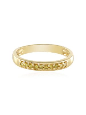 Gelber I3 Diamant-Silberring