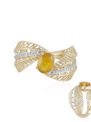 Gelber Madagaskar-Saphir-Goldring (Ornaments by de Melo)