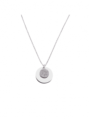 Halskette 925/- Sterling Silber Zirkonia weiß 42+3cm Glänzend Dkeniz Weiß