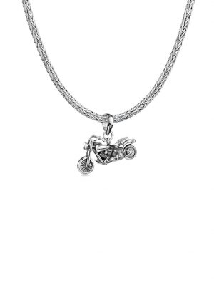 Halskette Herren Schlangenkette Motorrad Anhänger 925 Silber Kuzzoi Silber