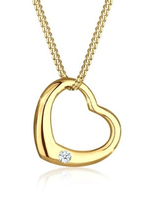 Halskette Herz Liebe Diamant (0.03 Ct.) 925 Silber Elli DIAMONDS Gold