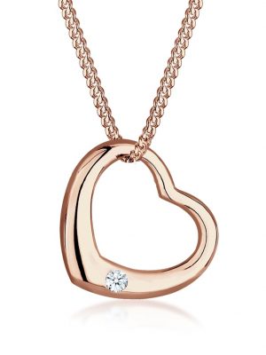 Halskette Herz Liebe Diamant (0.03 Ct.) 925 Silber Elli DIAMONDS Rosegold