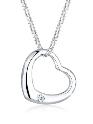Halskette Herz Liebe Diamant (0.03 Ct.) 925 Silber Elli DIAMONDS Weiß