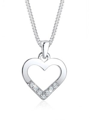 Halskette Herz Liebe Diamant (0.035 Ct.) 925 Silber Elli DIAMONDS Silber