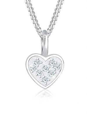Halskette Herz Liebe Diamant (0.04 Ct.) 925 Silber Elli DIAMONDS Silber