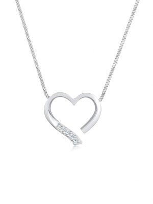 Halskette Herz Liebe Diamant (0.055 Ct.) 925 Silber Elli DIAMONDS Silber