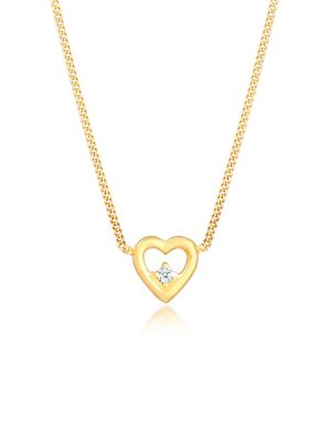 Halskette Herz Liebe Love Diamant (0.03 Ct.) 925 Silber Elli DIAMONDS Gold