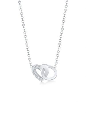 Halskette Herz Liebe Ring Diamant (0.04 Ct.) 925 Silber Elli DIAMONDS Silber